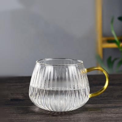 China Viable Vertical Glass High Temperature Resistant Thick Tea Cup for sale