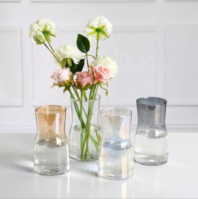 China Art Decor Simple Glass Vase with Flower Arrangement for sale