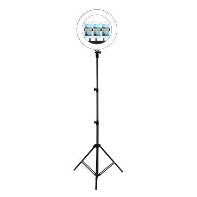 China PC+ABS+Fe Selfie Ring Light with Tripod Stand and Phone Holder LED Circle Lights Halo Lighting for Photo Make Up Live Steaming for sale