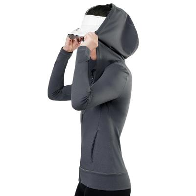 China Breathable Zipper Up Long Sleeve Sports Suit Slim Fit Black Spandex Workout Yoga Running Jacket for sale