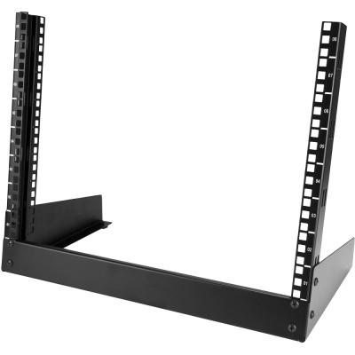 China SPCC Cold Rolled Steel Desktop 8U Open Frame Rack 19 - 2 Post Network Rack Switch Clear Depth For Patch Panel for sale