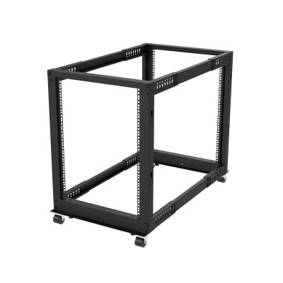 China SPCC Cold Rolled Steel Server Rack Open Frame 15U Adjustable Depth (22-40”) for sale