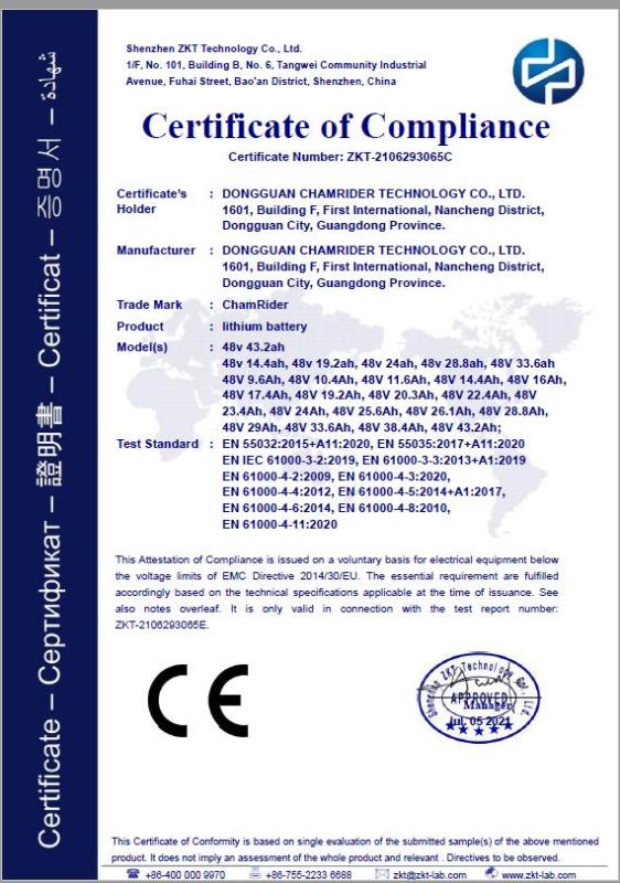 CE - Dongguan Chamrider Technology Co., Ltd.