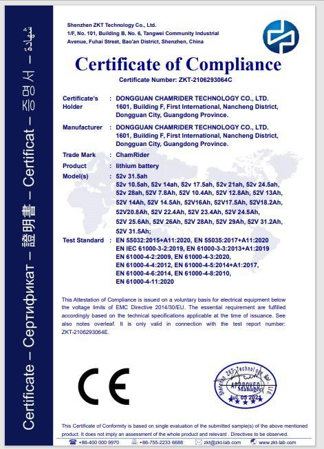 CE - Dongguan Chamrider Technology Co., Ltd.