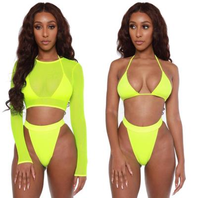 China Plus size summer news cheap women's swimwear brazilian sleeve thong bikini wireless long bikini 2022 3 piece women set for sale