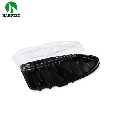 China Disposable Boat Shape Plastic Sushi Trays With PP Material for sale