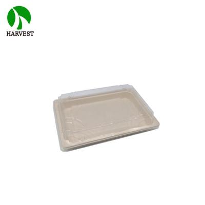 China Biodegradable Take Away Bamboo Sushi Sugarcane Pulp Food Packaging Box Design for sale