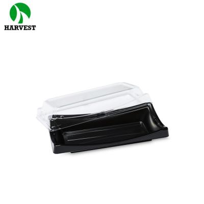 China Professional Black Disposable Plastic Sushi Food Service Sushi Container for sale