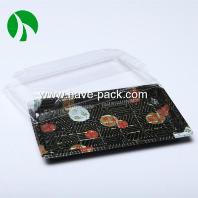 China Disposable Disposable Display Sushi Takeaway Food Packaging Printing Plastic Dish for sale