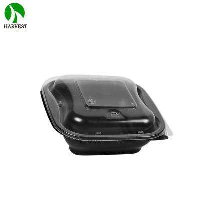 China Disposable Black Base Sets 6 Inch Small Plastic PP Packaging Box For Food for sale