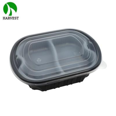 China Recyclable Black Polypropylene Plastic Blister Pre-meal Frozen Food Box With Tray for sale