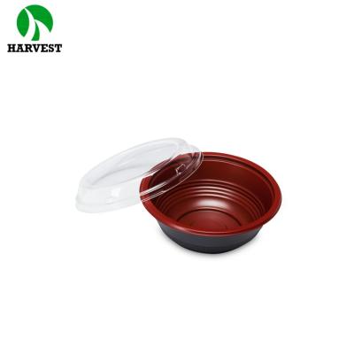 China Recyclable Classic Red PP Rice Bowl 500Ml Microwave Disposable Food Container for sale