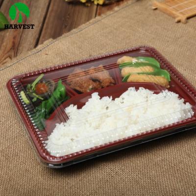 China 3 Compartments Japanese Microwavable Restaurant Bento Box Disposable Food Containers for sale