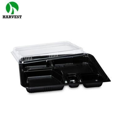 China Recyclable Disposable Catering Clear Black Plastic Food Container for sale