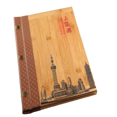 China Hot Stamping Concave Chinese Bamboo And Wood Made Durable Inexpensive Menu For Restaurant for sale