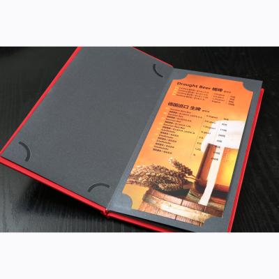 China Plug-in Type 2 4 6 8 Pocket Type Restaurant Factory High Grade Customized Pocket Menu for sale