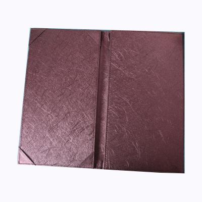 China Custom color printing logo restaurant card menu brother cover PU high quality leather material UV sorting folders for sale for sale