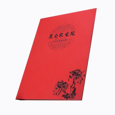 China Engraving custom made high grade PU maid menu cover restaurant menu cover factory use leather material wholesale menu for sale for sale