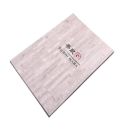 China 2021 new product hot stamping concave cover inside menu page waterproof coated paper material for sale