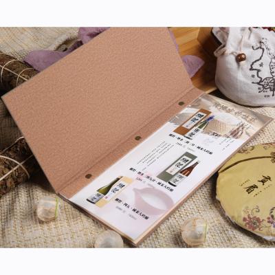 China Factory Customized Concave-Convex Wine Price Lists Factory Customized Hot Stamping PU Leather Soft Cover Menu Good Quality For Japanese Restaurant Kitchen for sale