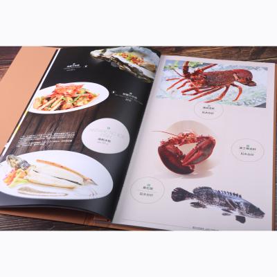 China PU hot stamping concave high quality leather cover with attractive concave logo custom hot stamping restaurant menu for sale for sale