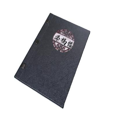 China Hot Selling Unique Hollowed Out Cover Hollow-out Custom Design PU Colorful Leather Cover High Quality Restaurant Menu For Sale for sale