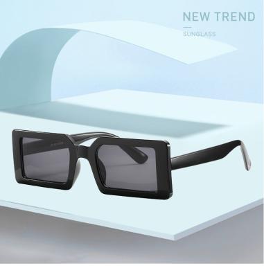 China New hot INS square frame fashion sunglasses small shading thin women temple Sunglass cheap plastic sunglass 98040 for sale