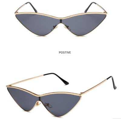 China Fashion Sunglasses Vintage Cat Eye Metal Sunglasses Women Brand Design Female Shades UV400 Colored Glass Sun Glasses for sale