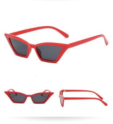 China Fashion Sunglasses Trend Sun Glass Women Cat Eye Square Metal Square Hinge Small for sale