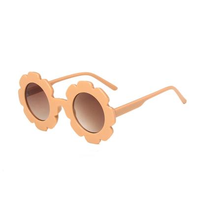 China New Fashion Sunglasses Round Sun Flower Metal Hinge Kids Cute UV400 Shades Round Sunflower Kids Sunglasses for sale