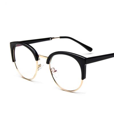 China 2020 Fashion Sunglasses Cat Eye Metal Frame Half Frame Glass Optical Frame for sale