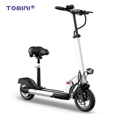 China Mini 48v 500w Fold E Scooter Unisex 2 Wheel TOMINI Electric Scooter With Removable Seat for sale