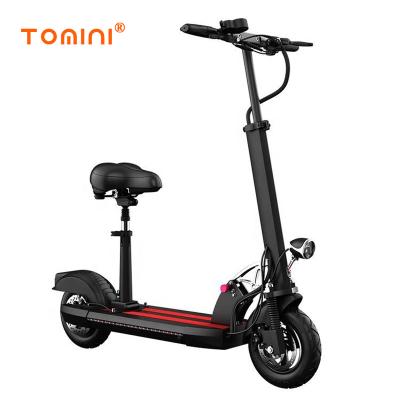 China Manufacturers 350W 500W Two Wheels Unisex Tomini China Portable Electric Scooter With Detachable Seat for sale