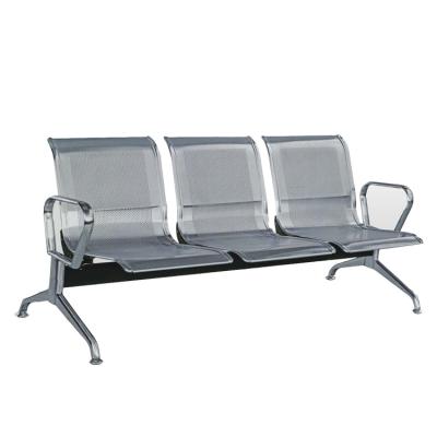 China Hospital Furniture Clinic Equipment Metal Stainless Steel Sliver 3 Seats Waiting Chair BC0918-71 for sale