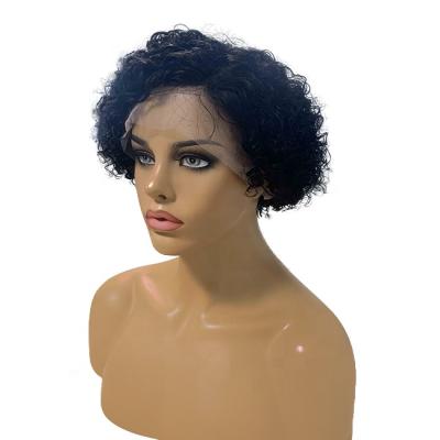 China Brazilian Body Wave Bob Wigs Brown Lace Water Wave Bob Wig 8 Inch Full Lace Wig Deep Wave Hair Glue Lace Front Pixie Cut for sale