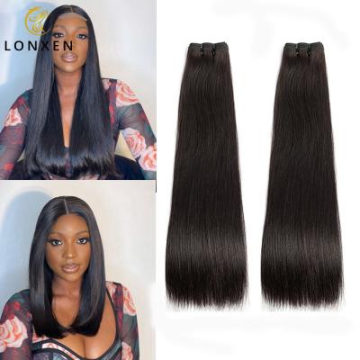 China Jerry Curl Double Drawn Natural Color Hair Extension Brazilian Straight Raw Virgin Hair Weave Bundle Bleached for sale