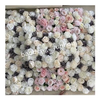 China Artificial Flowers Customized Wedding Backdrop Decoration Artificial Rose Flower Wall for sale