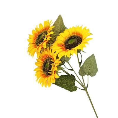 China Artificial Flowers Wholesale Large Artificial Silk Daisy Flower For Sunflower Fake Sun Sun Decoration for sale