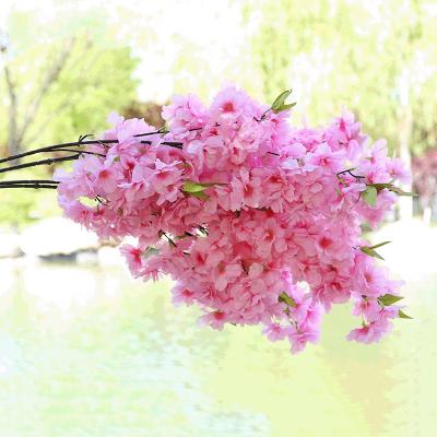 China Wholesale Simple Artificial Flower Cherry Blossoms Flower Branches For Wedding Decoration for sale