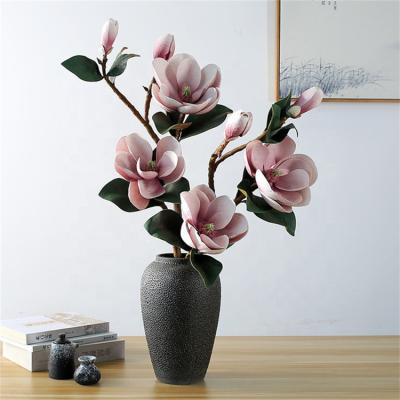 China Chinese Style Touch Natural EVA Artificial Single Magnolia Flower Bouquet for Living Room Flower Arrangement for sale