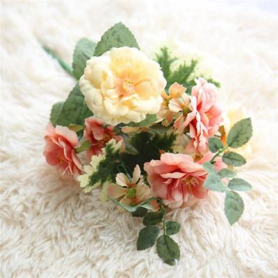 China Eco-friendly Wholesale Artificial Flower Rose Flower Bouquet For Indoor Outdoor Decoration for sale