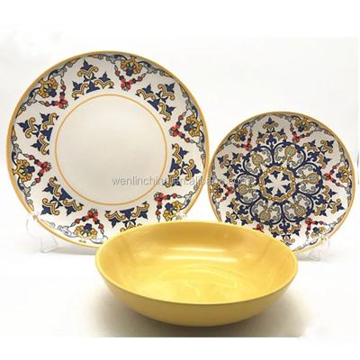 China Viable Wholesale Porcelain 18pcs Dinner Set With Fruit Dish Palestine Israel Market for sale