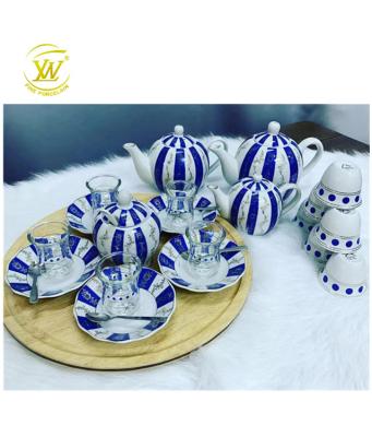 China Viable factory direct wholesale china arabic home decor teapot coffee pot cup sets with glass cup for middle east market for sale