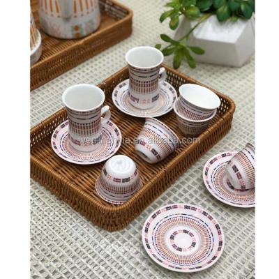 China 18pcs 36pcs tea set cawa cup unique design viable arabic factory price for sale