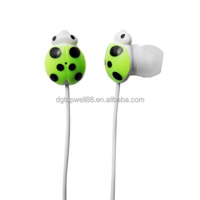 China Customized In-ear Made In China Ladybug Shape Wire In-ear Earbuds For Promotion for sale