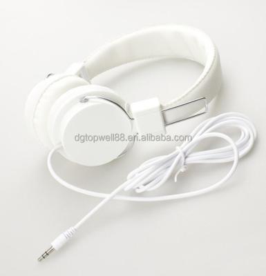 China White color fabric headband cheap price wired headband earphone for promotion for sale