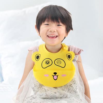 China Factory Promoted Silicone Baby Bib Antibacterial Soft Waterproof Baby Bib Babero With Anti-puddle Catcher for sale