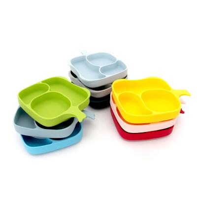 China CLASSIC Suction Silicone Dish With Straw For Baby Divided Dish Baby Toddler Dish Free for sale