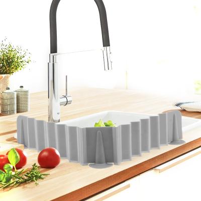 China Promotional Custom Stretchable Partition Silicone Sink Water Sink Splash Guards Baffle For Kitchen Home Bathroom for sale