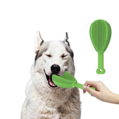 China Viable Non-Toxic Silicone Dog Toothbrush Brushing Toy Effective Toothbrush Dog Chewing Stick Teeth Cleaning for sale